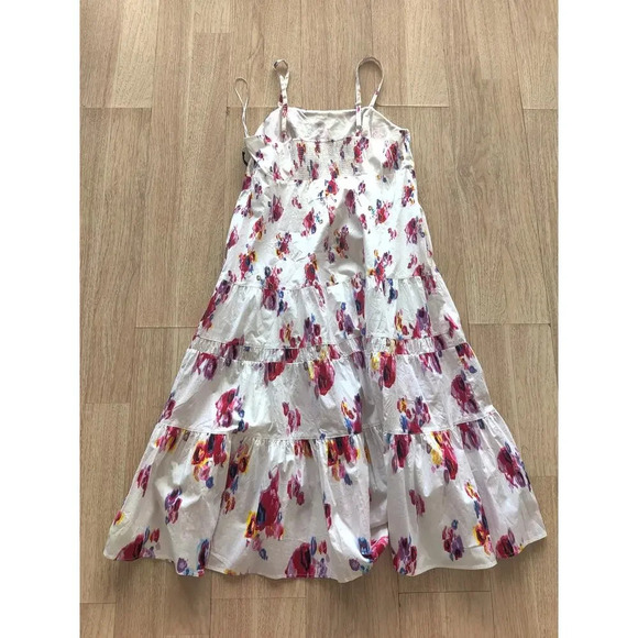 Prabal Gurung Sleeveless Midi Dress Tiered Printed Casual Party Fit flare Sz 18W - Picture 3 of 7